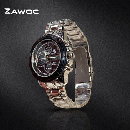 Casio Quartz Dual Display Silver