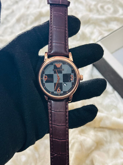 Emporio Armani with leather strap